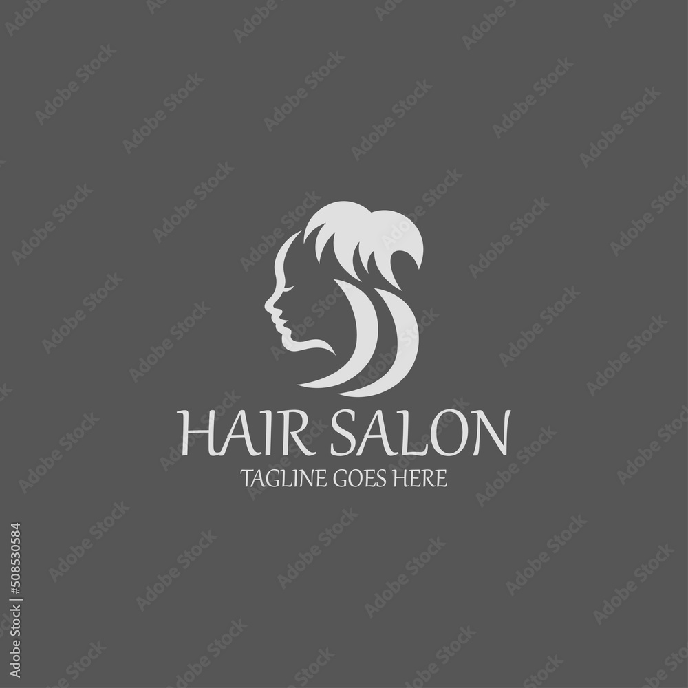 Hair salon logo design template. Vector illustration