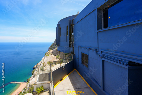 Cable car station at the top of the rock of Gibraltar