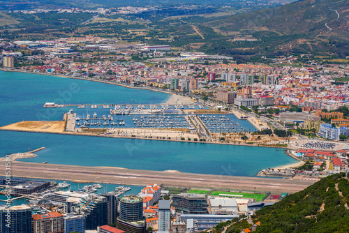 Aerial view of the marina of La Linea in the South of Spain, from the rock of Gibraltar