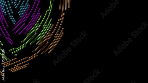 Background of multi-colored fantastic animated lines. Screensaver base