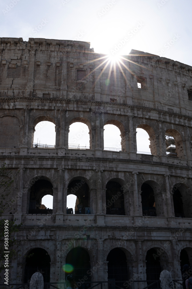 Colosseum and the sun