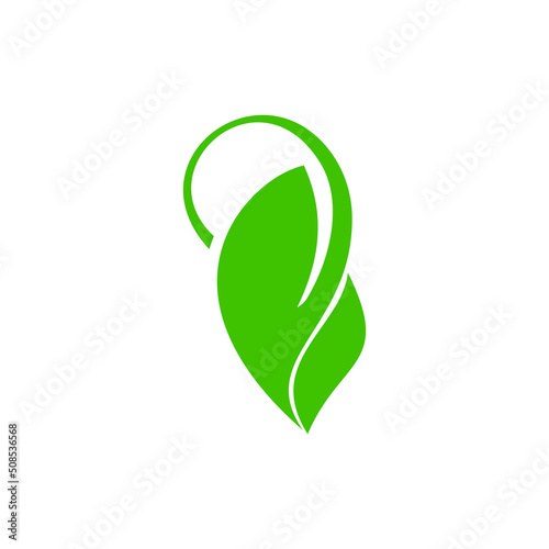 healthcare logo illustration leaf icon minimal simple design 