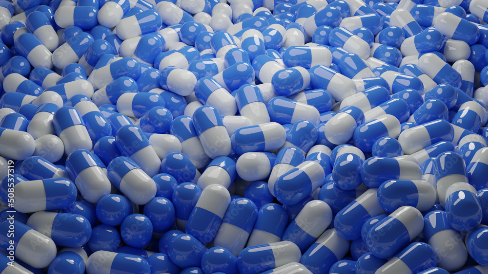 Obraz premium Blue white pills
