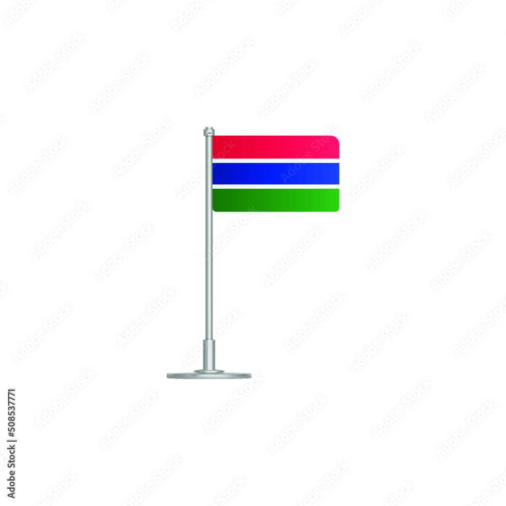 flag of Gambia. flag Gambia on flagpole. vector icon isolated on white background