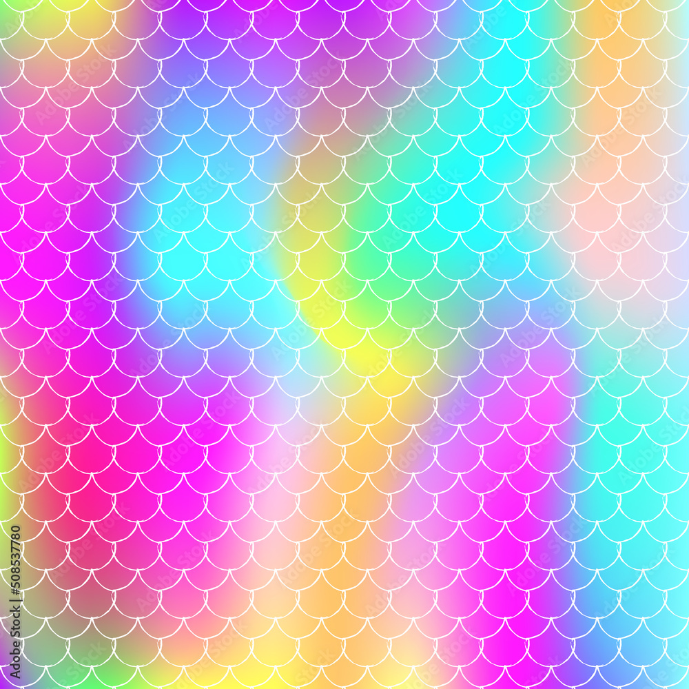 Holographic scale background with gradient mermaid. Holographic scale background with gradient mermaid.