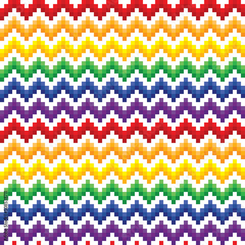 happy pride month Abstract pixel colorful vector illustration Seamless pattern on background fabric pattern design wallpaper.