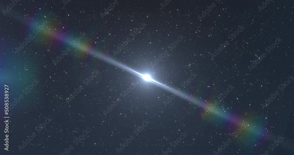 Animation of glowing lights over night sky with stars Animation of glowing lights over night sky with stars