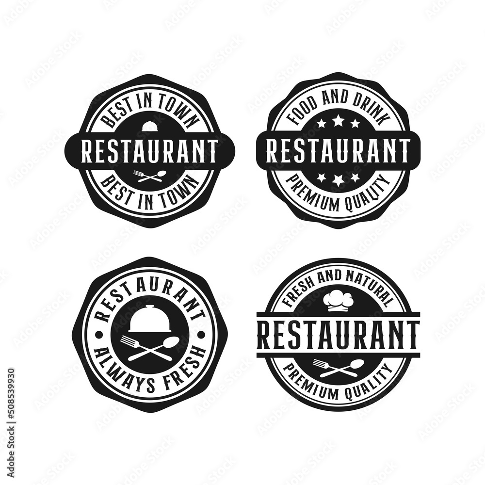 Restaurant badge stamps design logo collection Restaurant badge stamps design logo collection
