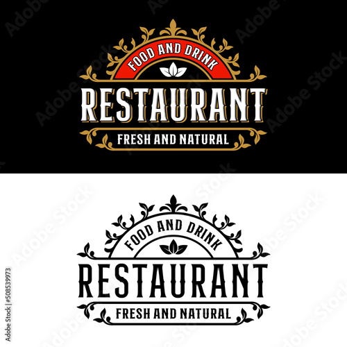 Restaurant food and drink fresh natural vintage style design