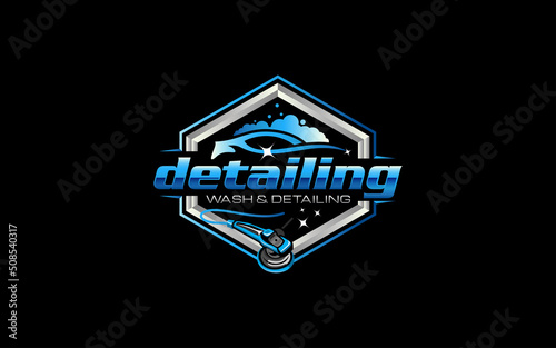 Illustration vector graphic of auto detailing and wash service logo design template