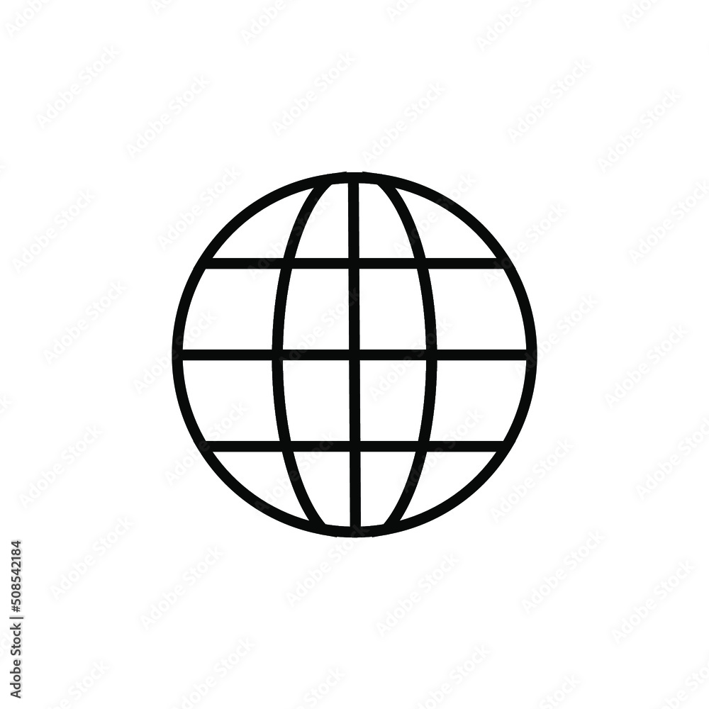 Globe Icon in Line Style Globe Icon in Line Style