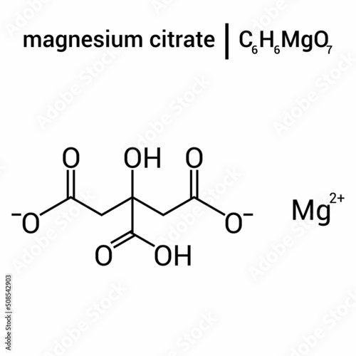 chemical structure of magnesium citrate  (C6H6MgO7)