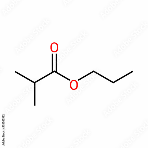 chemical structure of Propyl isobutyrate (C7H14O2) photo