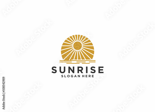 sunrise logo template vector in white background