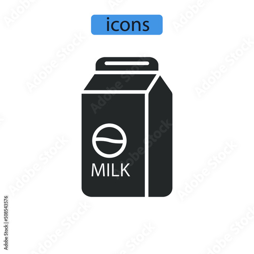 Milk icons  symbol vector elements for infographic web