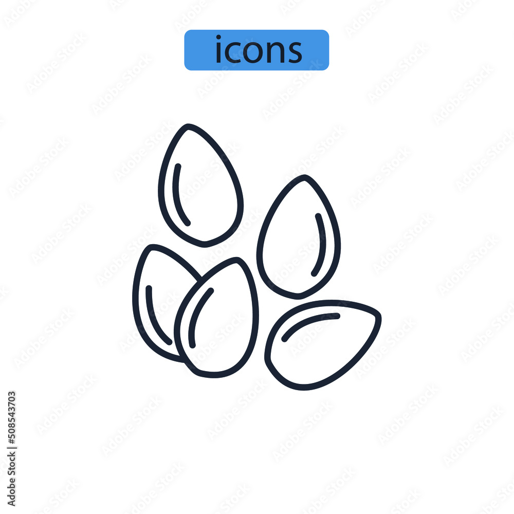 Sesame icons symbol vector elements for infographic web Sesame icons symbol vector elements for infographic web