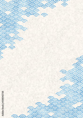 青海波柄（和柄）コピースペースあり背景素材