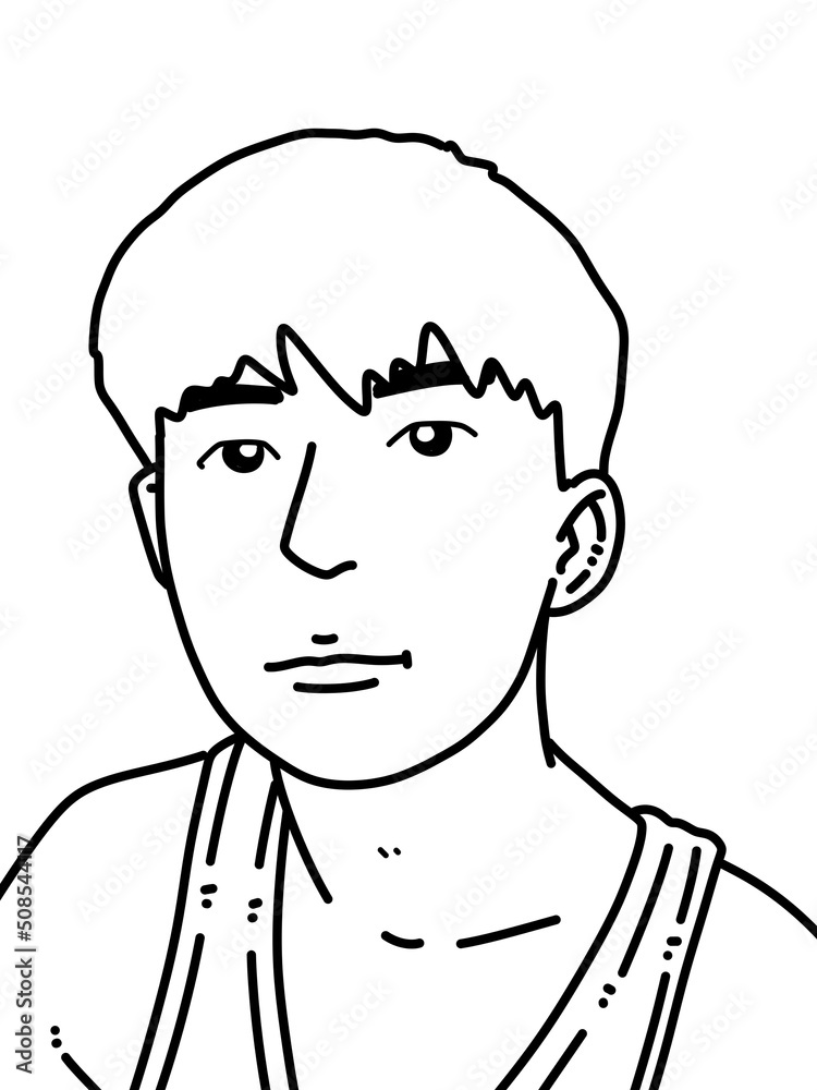 black and white of cute man cartoon for coloring black and white of cute man cartoon for coloring