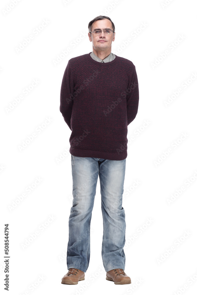 in full growth. casual man in jeans and a jumper . in full growth. casual man in jeans and a jumper .