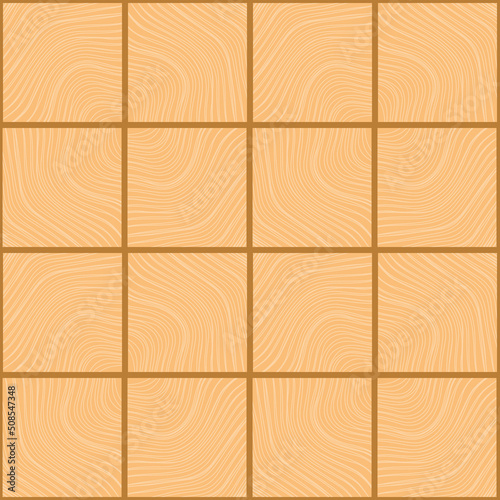 Wooden parquet background. Square textured tiles with wood structure. Geometric seamless pattern for surfaces design