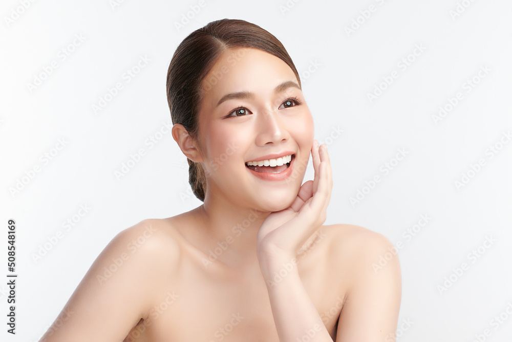 Beautiful young asian woman with clean fresh skin on white background, Face care, Facial treatment, Cosmetology, beauty and spa, Asian women portrait. Beautiful young asian woman with clean fresh skin on white background, Face care, Facial treatment, Cosmetology, beauty and spa, Asian women portrait.