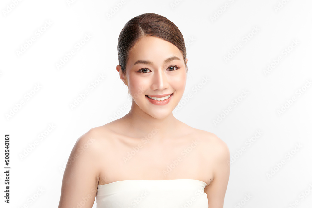 Beautiful young asian woman with clean fresh skin on white background, Face care, Facial treatment, Cosmetology, beauty and spa, Asian women portrait. Beautiful young asian woman with clean fresh skin on white background, Face care, Facial treatment, Cosmetology, beauty and spa, Asian women portrait.