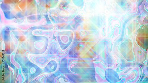 Abstract luminous iridescent liquid background.