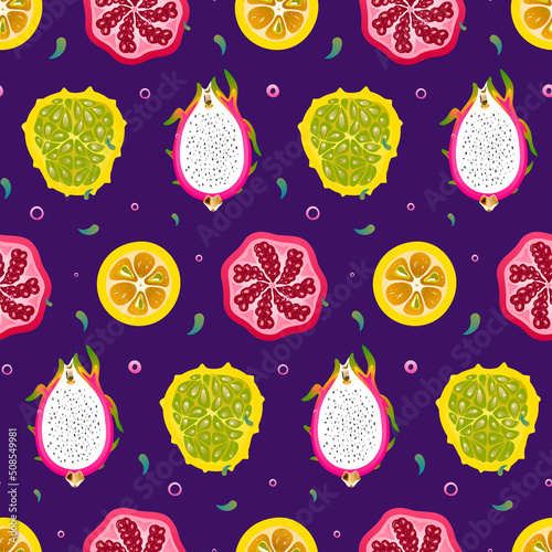 Fresh Fruit Vector Seamless Pattern