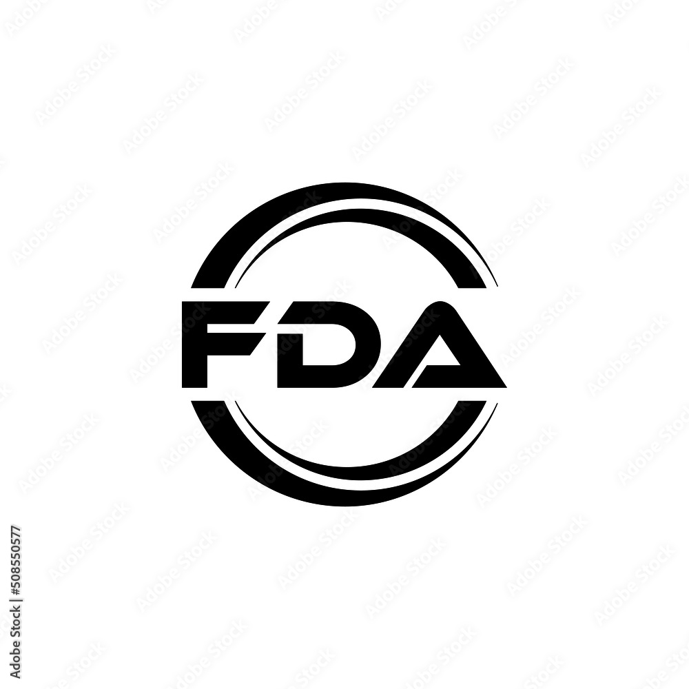 FDA letter logo design with white background in illustrator, vector ...