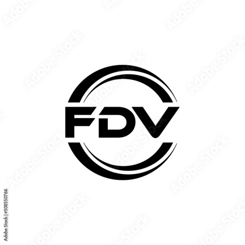 FDV letter logo design with white background in illustrator, vector logo modern alphabet font overlap style. calligraphy designs for logo, Poster, Invitation, etc. photo