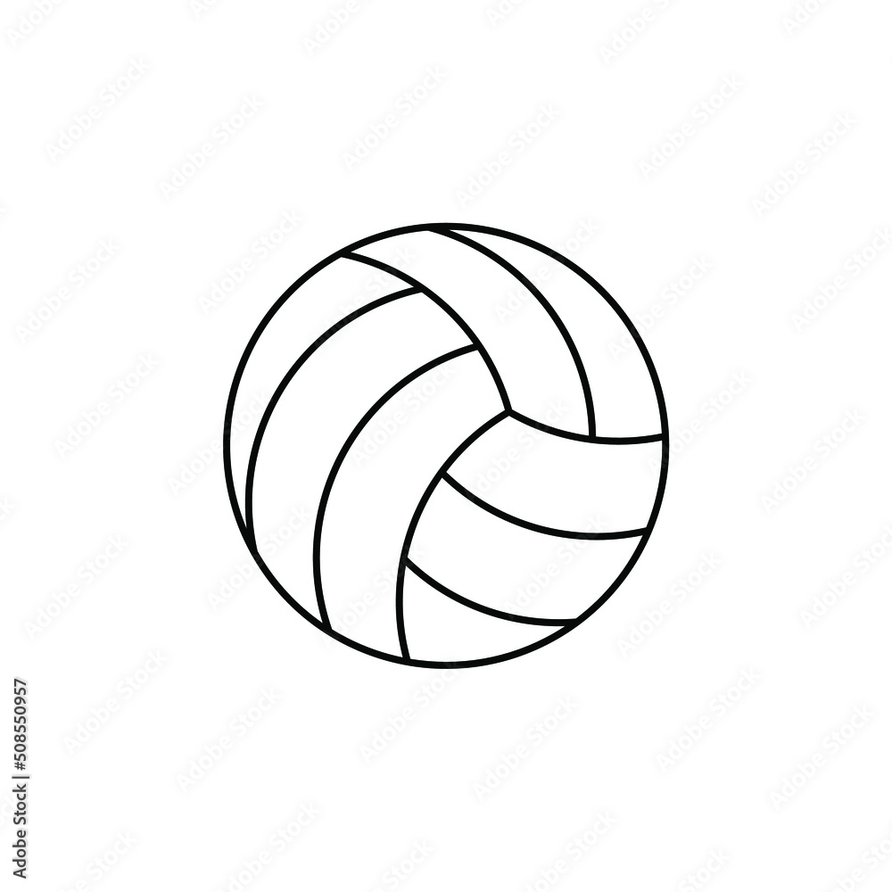 Play, Volleyball, Sport, Ball, Game Thin Line Icon Vector Illustration Logo Template. Suitable For Many Purposes.