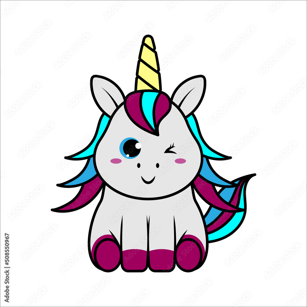 Obraz premium cute unicorn design template vector illustration