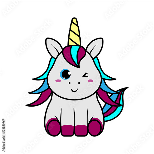cute unicorn design template vector illustration © haris