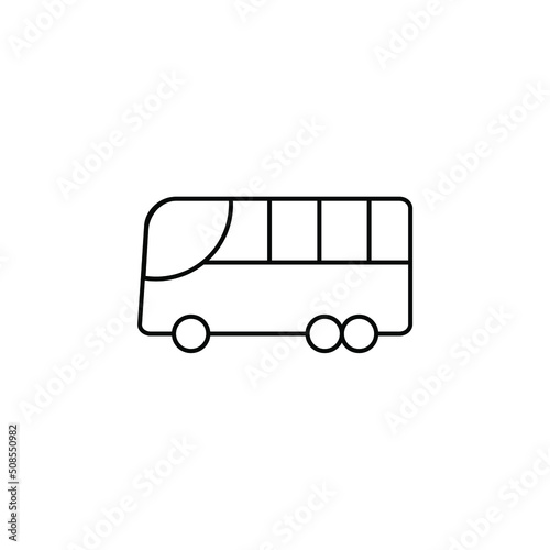 Bus, Autobus, Public, Transportation Thin Line Icon Vector Illustration Logo Template. Suitable For Many Purposes.