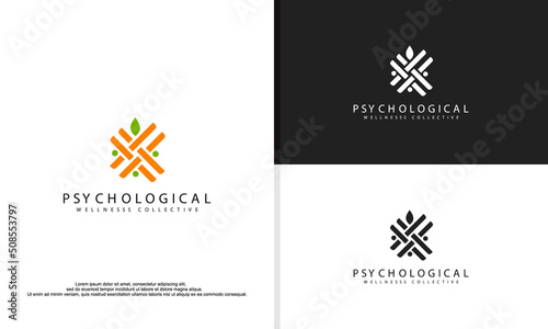 psychological logo design vector illustration