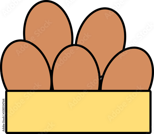 Egg in box  chocolate egg flat line outline icon sign logo illustration, symbol. good for element design presentation, poster, banner, ui.vector