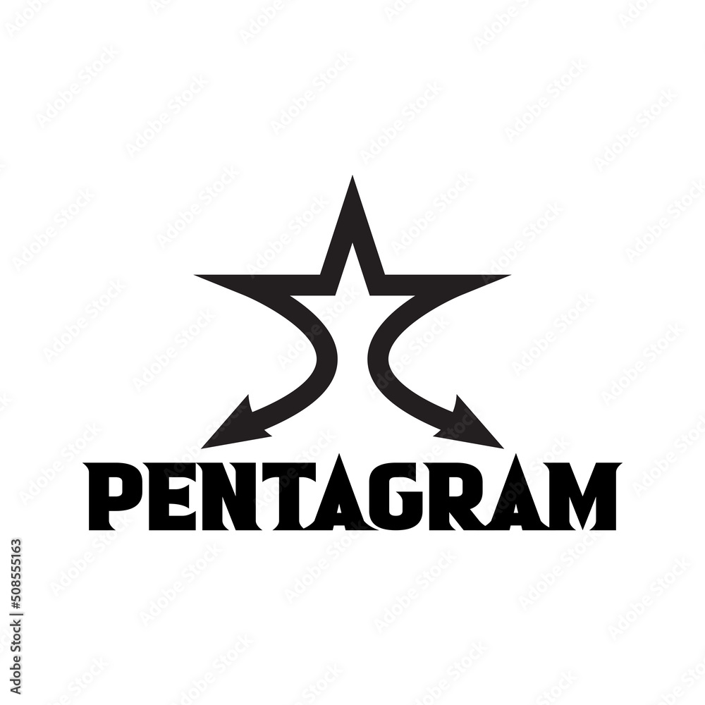 Obraz premium PENTAGRAM DEVIL WARRIOR LOGO DESIGN TEMPLET