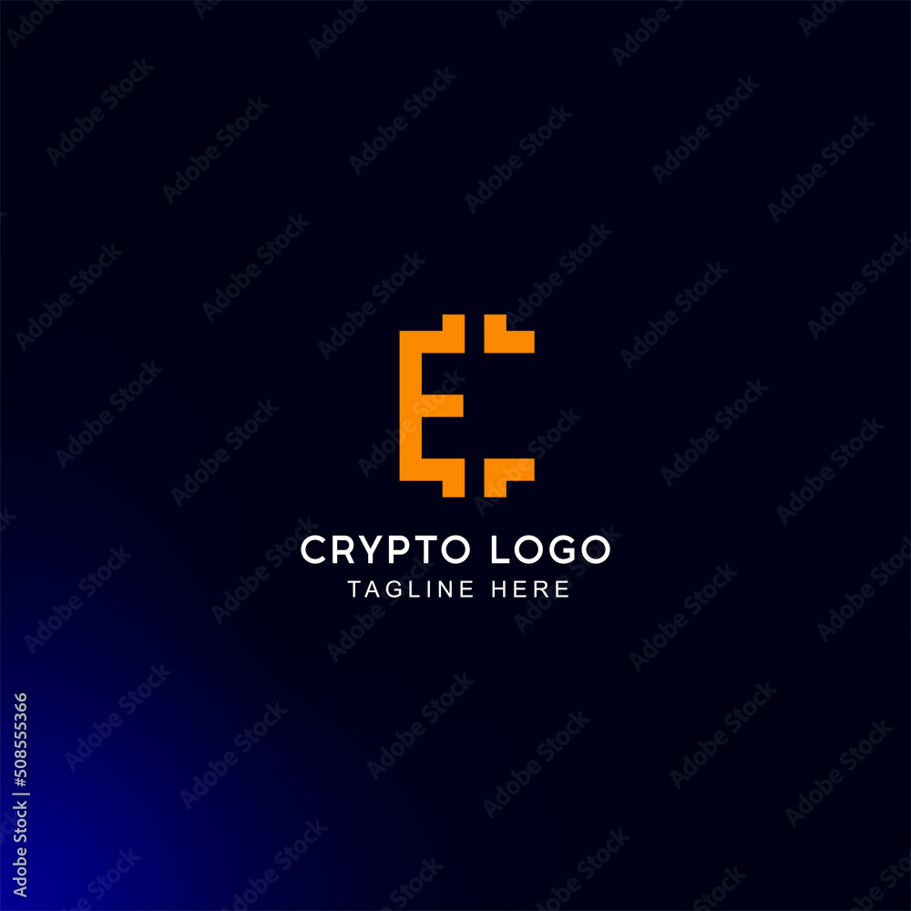 Bitcoin, blockchain, or crypto with e logo concept letter logo Premium Vector Bitcoin, blockchain, or crypto with e logo concept letter logo Premium Vector