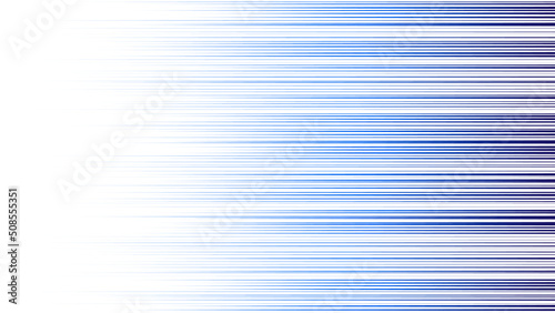 スピード感のある濃い青から透明のグラデーションがかかった横に流れる効果線 - マンガのエフェクト･背景の素材
