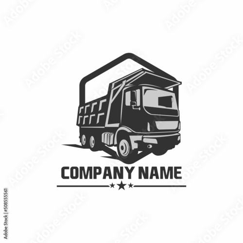 dump truck illustration transporting sand, vector art.Truck Icon logo vector design