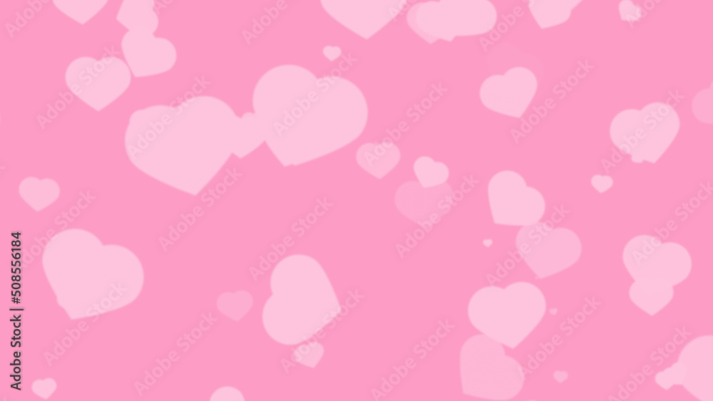 blur element white big hearts rotating on hard pink texture