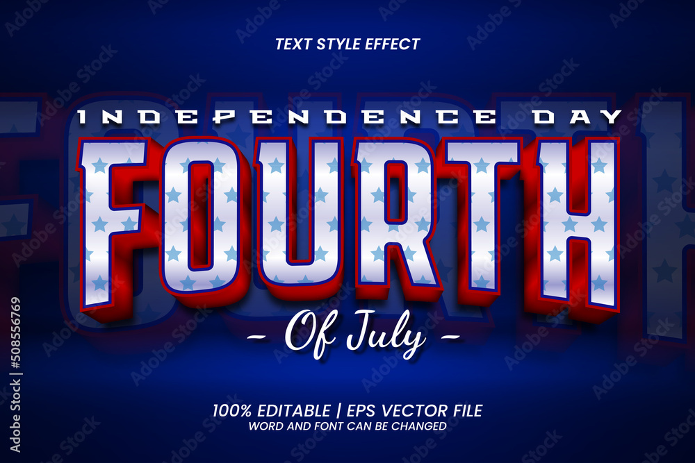 Editable Text effect - Independence Day Fourth of July 3D Game Style