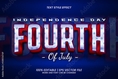 Editable Text effect - Independence Day Fourth of July 3D Game Style