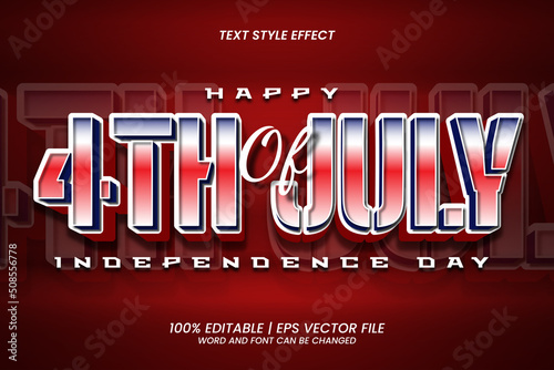 Editable Text effect - Happy Independence Day 4Th July