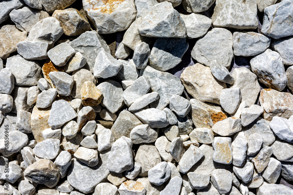 Dolomite crushed stone as a building material for landscape design. Natural stone texture Dolomite crushed stone as a building material for landscape design. Natural stone texture