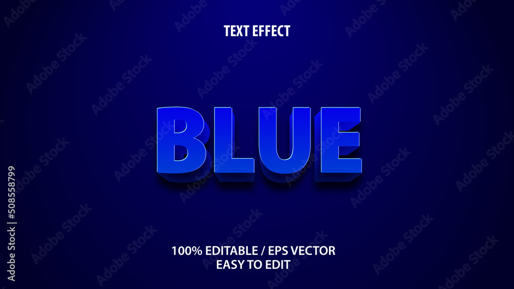 Blue text effect Premium Vector