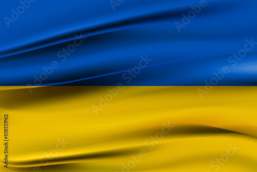 realistic ukraine flag blue and yellow wavy abstract background