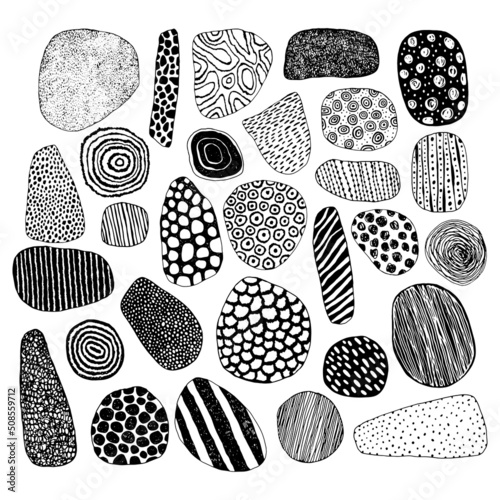 Abstract decorative elements for design, pattern stones.