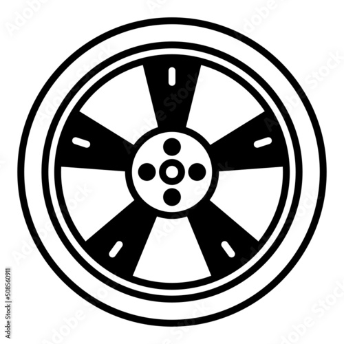 car wheel icon on transparent background