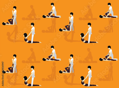 Thai Massage Set 2 Seamless Wallpaper Background
